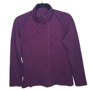 Title Nine Sweater Jacket Swacket Wool Blend Fleece Lined M Full Zip High Neck